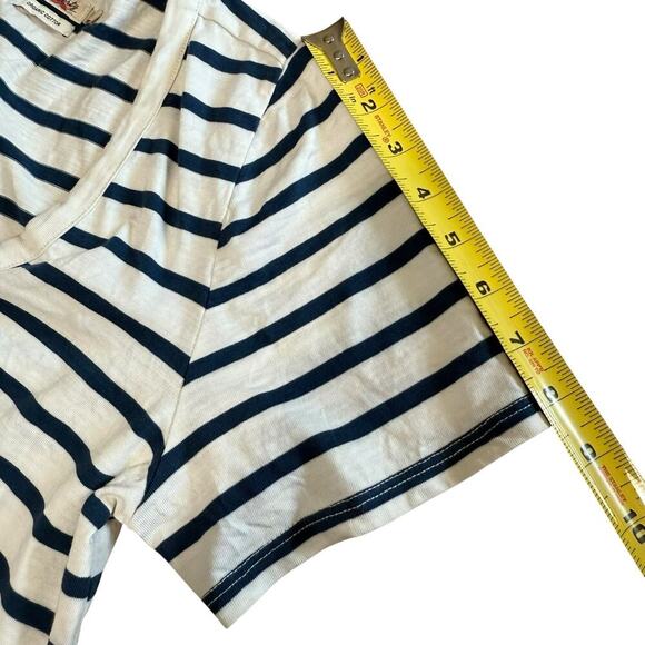 Faherty Merritt Dress Amagansett Stripe Scoop Neck Button Back Pocket L Organic - Picture 10 of 12